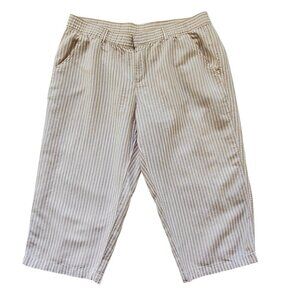 LIZ CLAIBORNE WOMEN TAN/WHITE CAPRIS SIZE 0X